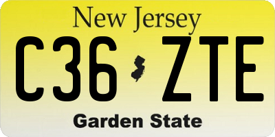 NJ license plate C36ZTE