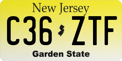 NJ license plate C36ZTF