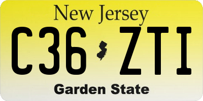 NJ license plate C36ZTI