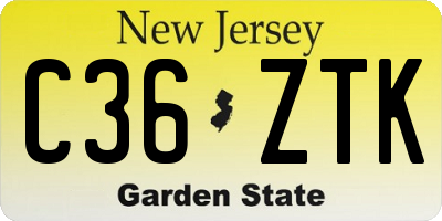 NJ license plate C36ZTK