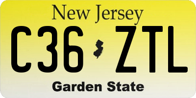 NJ license plate C36ZTL
