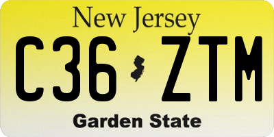 NJ license plate C36ZTM