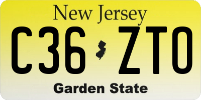 NJ license plate C36ZTO