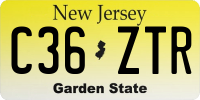 NJ license plate C36ZTR