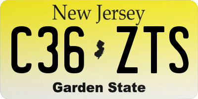 NJ license plate C36ZTS