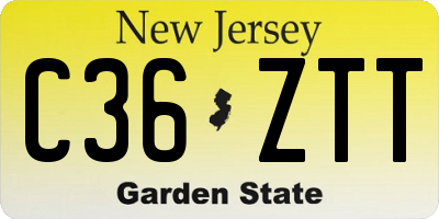 NJ license plate C36ZTT