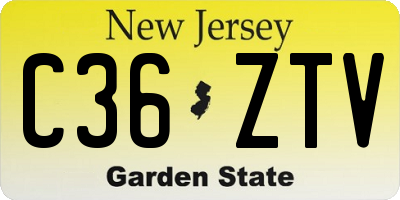 NJ license plate C36ZTV