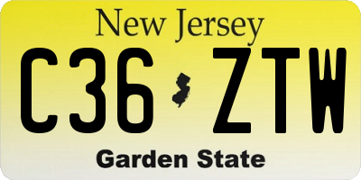 NJ license plate C36ZTW
