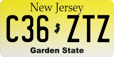 NJ license plate C36ZTZ