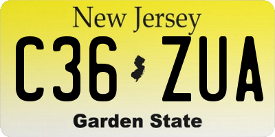 NJ license plate C36ZUA