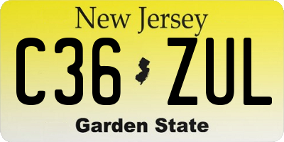 NJ license plate C36ZUL