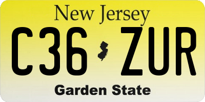 NJ license plate C36ZUR