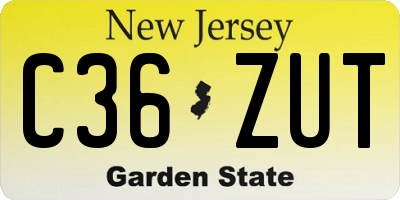 NJ license plate C36ZUT