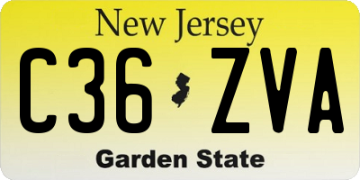 NJ license plate C36ZVA