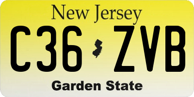 NJ license plate C36ZVB
