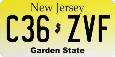 NJ license plate C36ZVF