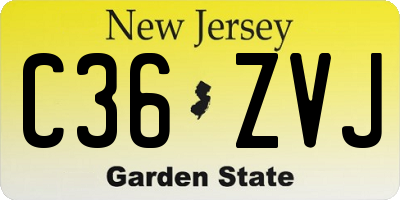 NJ license plate C36ZVJ