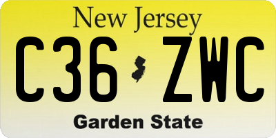 NJ license plate C36ZWC