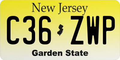 NJ license plate C36ZWP
