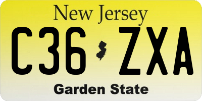 NJ license plate C36ZXA