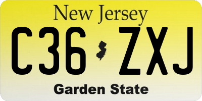 NJ license plate C36ZXJ