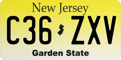 NJ license plate C36ZXV