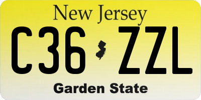 NJ license plate C36ZZL