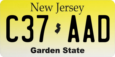 NJ license plate C37AAD