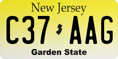 NJ license plate C37AAG