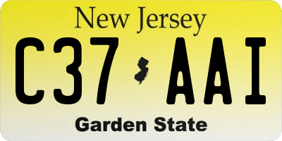 NJ license plate C37AAI
