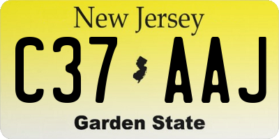 NJ license plate C37AAJ