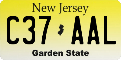 NJ license plate C37AAL
