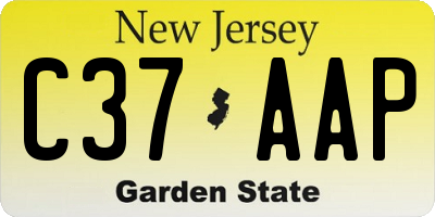 NJ license plate C37AAP