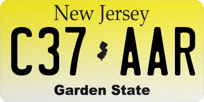 NJ license plate C37AAR