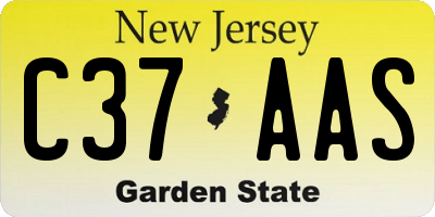 NJ license plate C37AAS