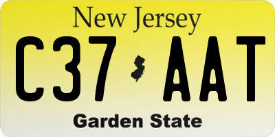 NJ license plate C37AAT