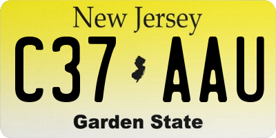NJ license plate C37AAU