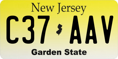 NJ license plate C37AAV