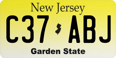NJ license plate C37ABJ