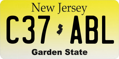 NJ license plate C37ABL