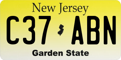 NJ license plate C37ABN