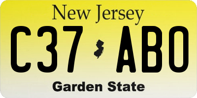 NJ license plate C37ABO