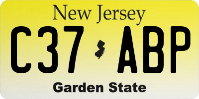 NJ license plate C37ABP