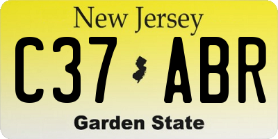 NJ license plate C37ABR