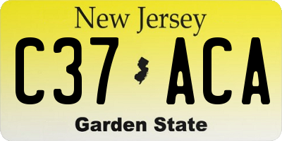 NJ license plate C37ACA