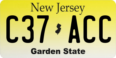 NJ license plate C37ACC