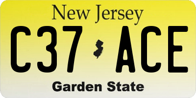 NJ license plate C37ACE