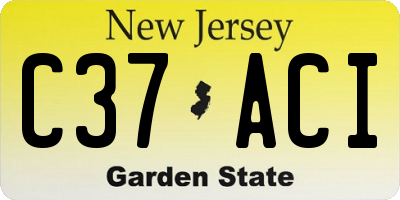 NJ license plate C37ACI