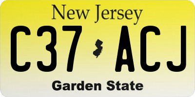 NJ license plate C37ACJ