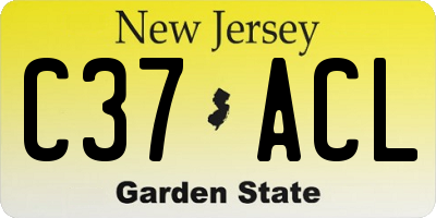NJ license plate C37ACL